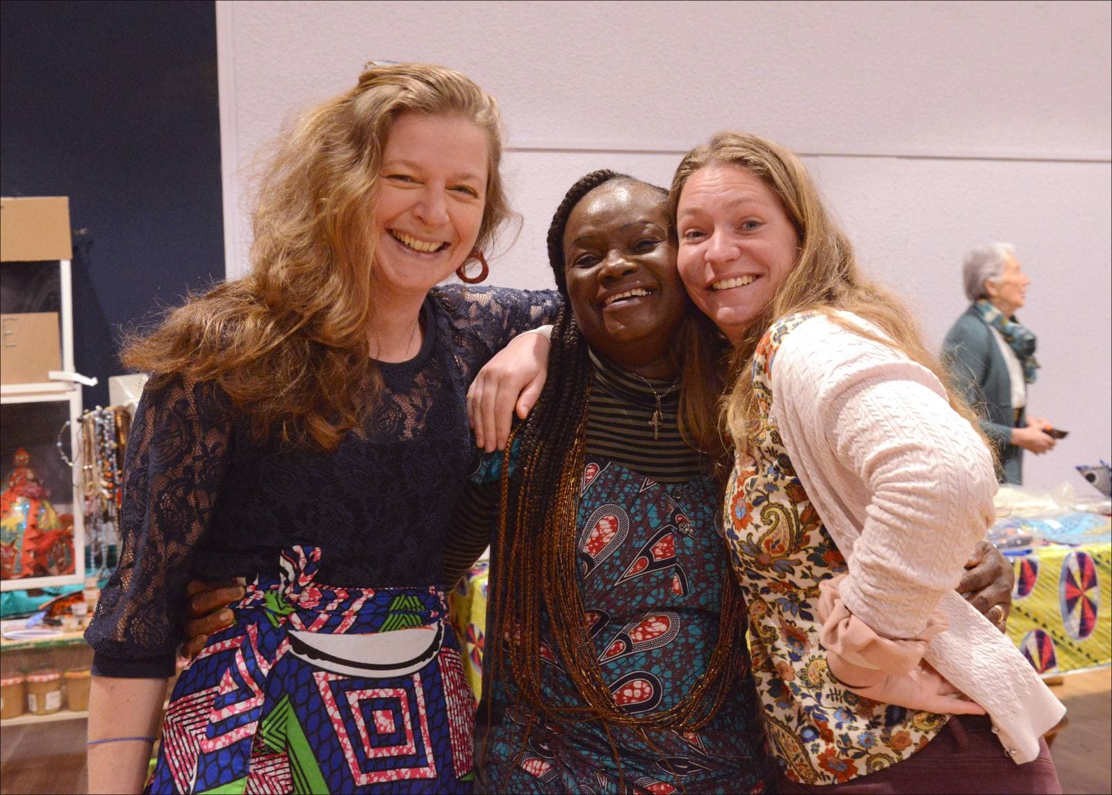 Clotilde, Pélagie et Céline à la restitution du 23-24 mars 2025 à l'Espace Benoite Groult.